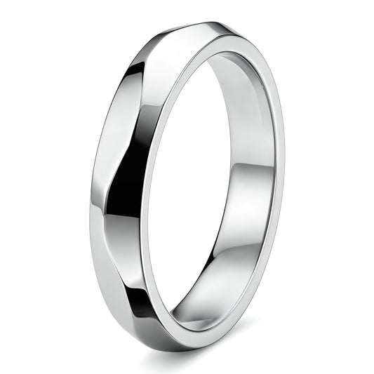 PT950 platinum faceted statement ring 5mm angled view