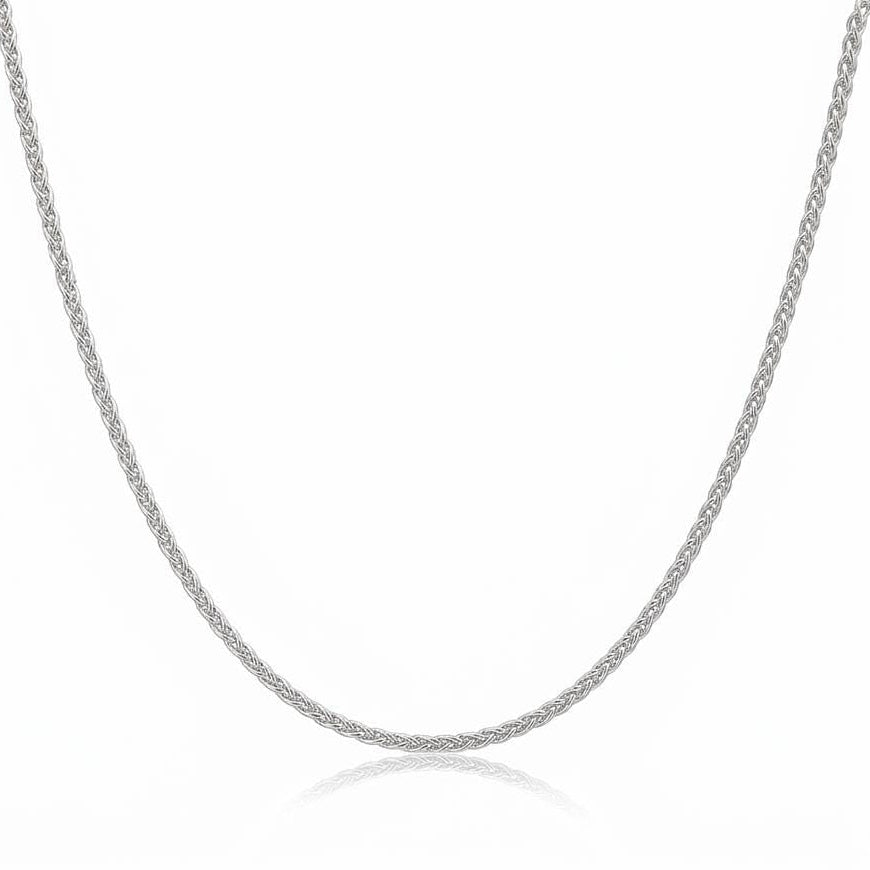 HELIOR PT950 platinum foxtail chain showing its closely woven links on white