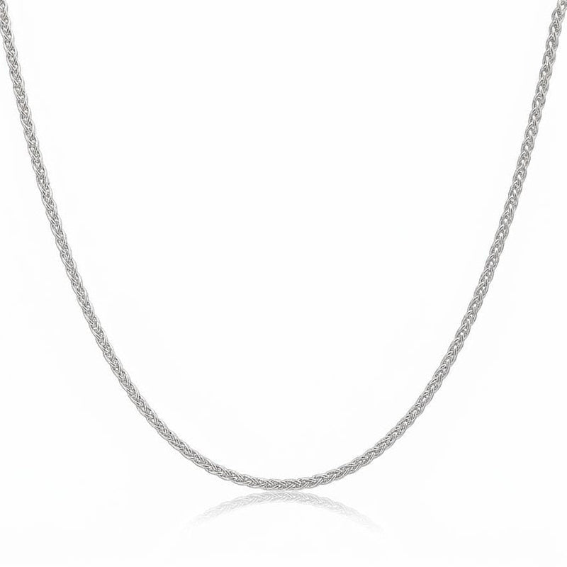 HELIOR PT950 platinum foxtail chain showing its closely woven links on white