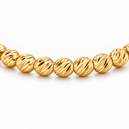 Lustre 18K Gold Bead Bracelet detail view Helior 