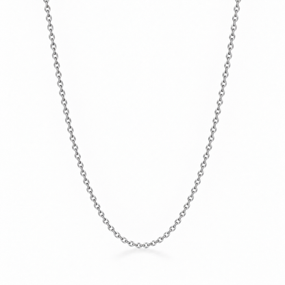 HELIOR 1.9mm PT950 platinum cable chain necklace on a white background