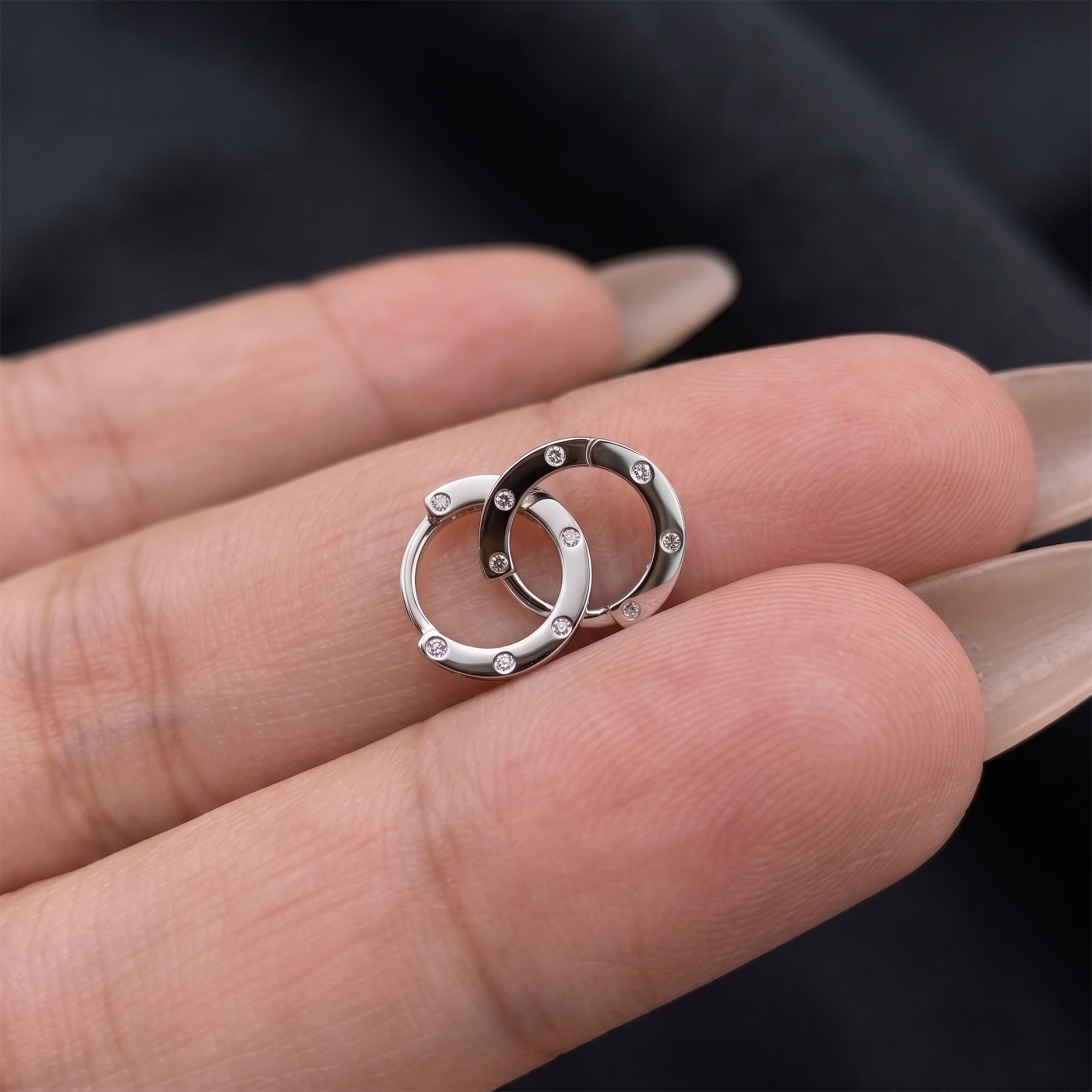 Solid Platinum PT950 6mm Huggie Hoop Earrings, Tiny Click Hoop for Cartilage, Helix and Tragus Piercing