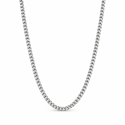 Cadence PT950 platinum curb chain necklace, 2mm width, on a white background