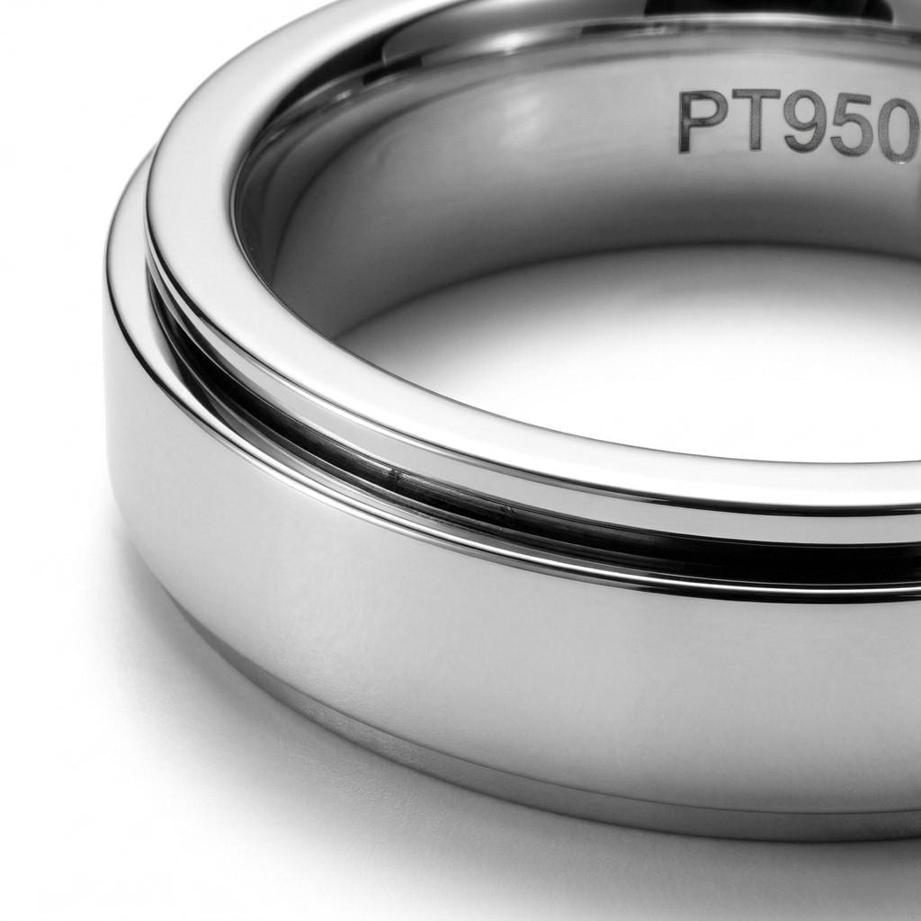 PT950 platinum kinetic band 5mm close-up detail