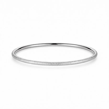 Solid PT950 platinum frosted bangle 3mm on white