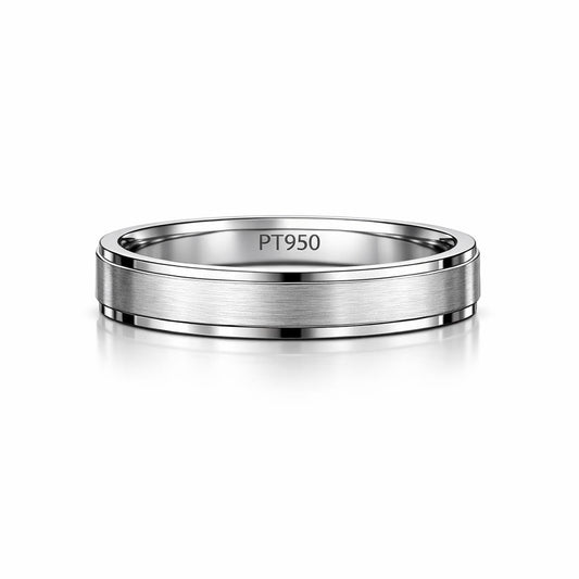 PT950 platinum brushed comfort fit wedding band 5mm front view
