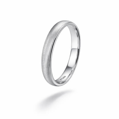 PT950 platinum wave textured wedding band 5mm side profile