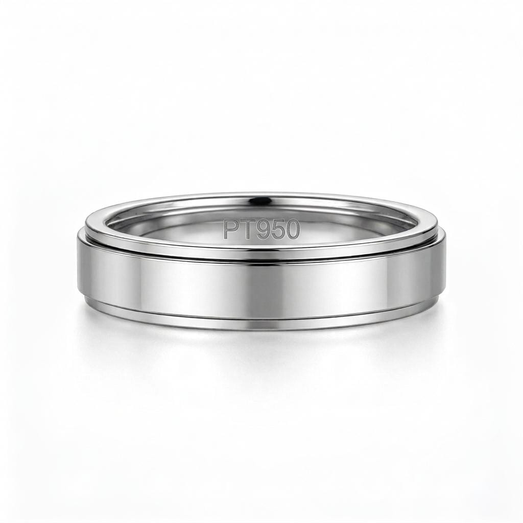 PT950 platinum kinetic band 5mm front view