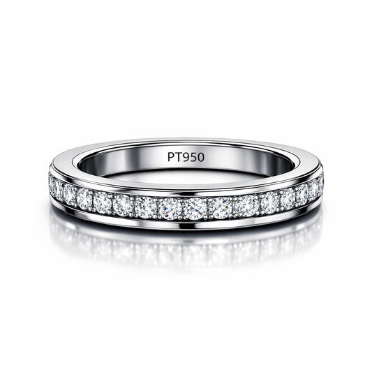 PT950 platinum kinetic diamond band 3mm 0.50ct front view
