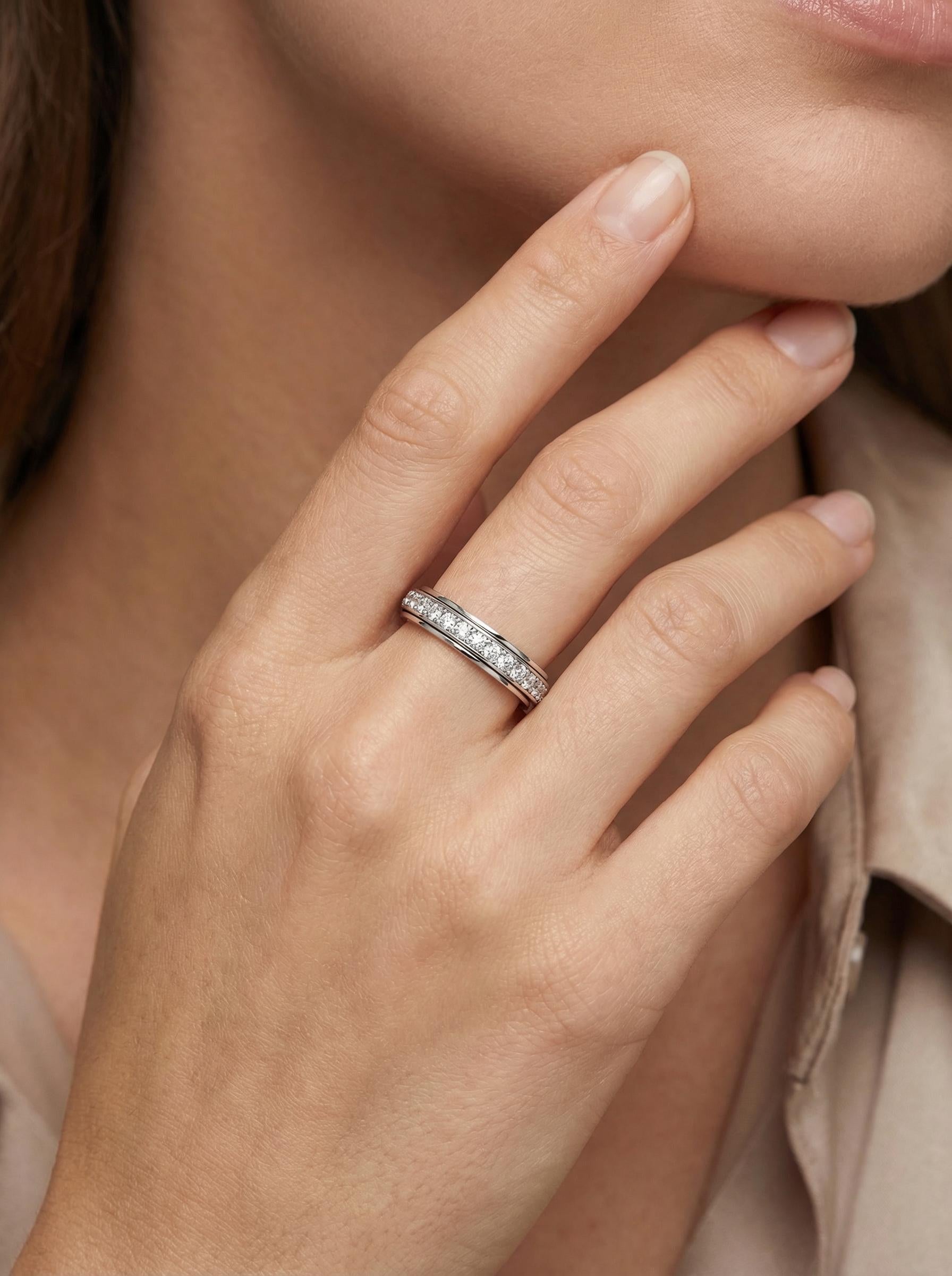 PT950 platinum kinetic diamond band 3mm 0.50ct side profile