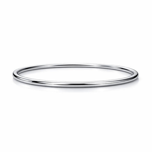 Solid PT950 platinum high-polish bangle 3mm on white