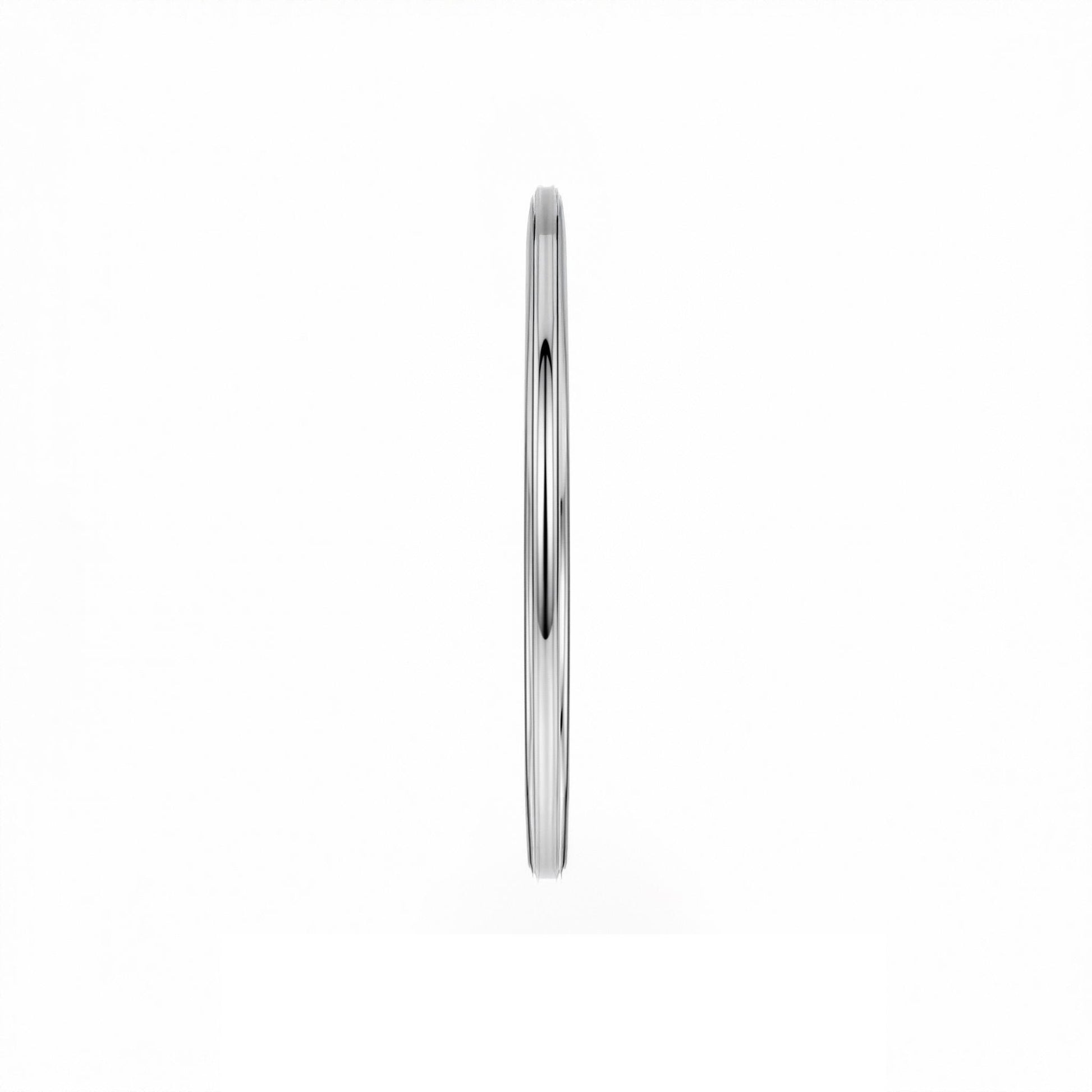 Side profile of 3mm high-polish platinum bangle