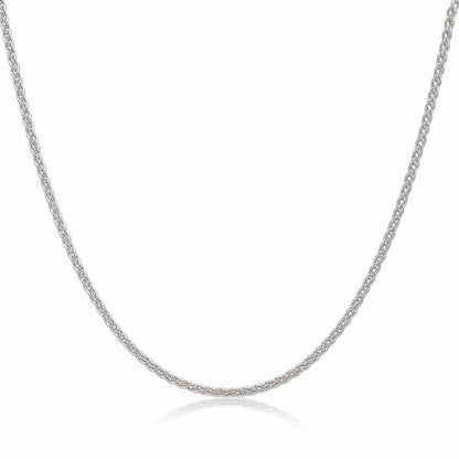 Solid PT950 platinum foxtail chain necklace on white