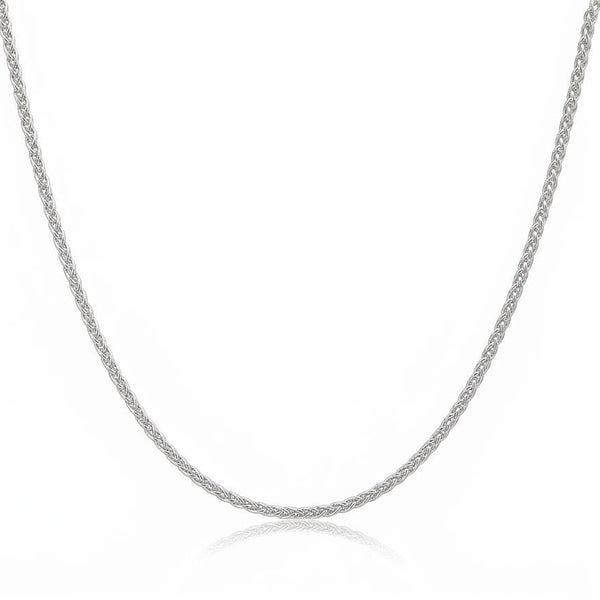 Solid PT950 platinum foxtail chain necklace on white
