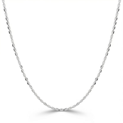 Solid PT950 platinum olive bead chain necklace isolated on white