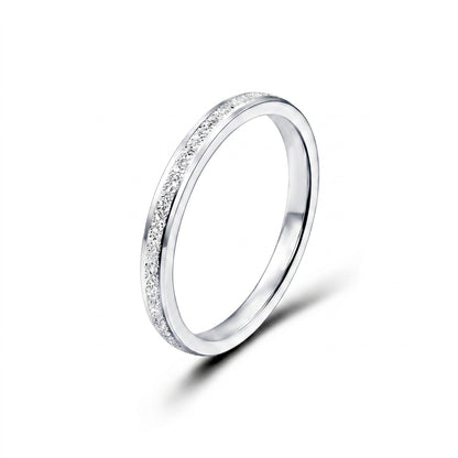 PT950 platinum textured wedding band 3mm side profile