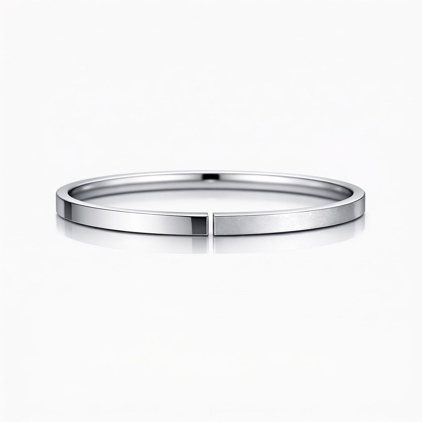 PT950 platinum dual finish wedding band 2mm front view