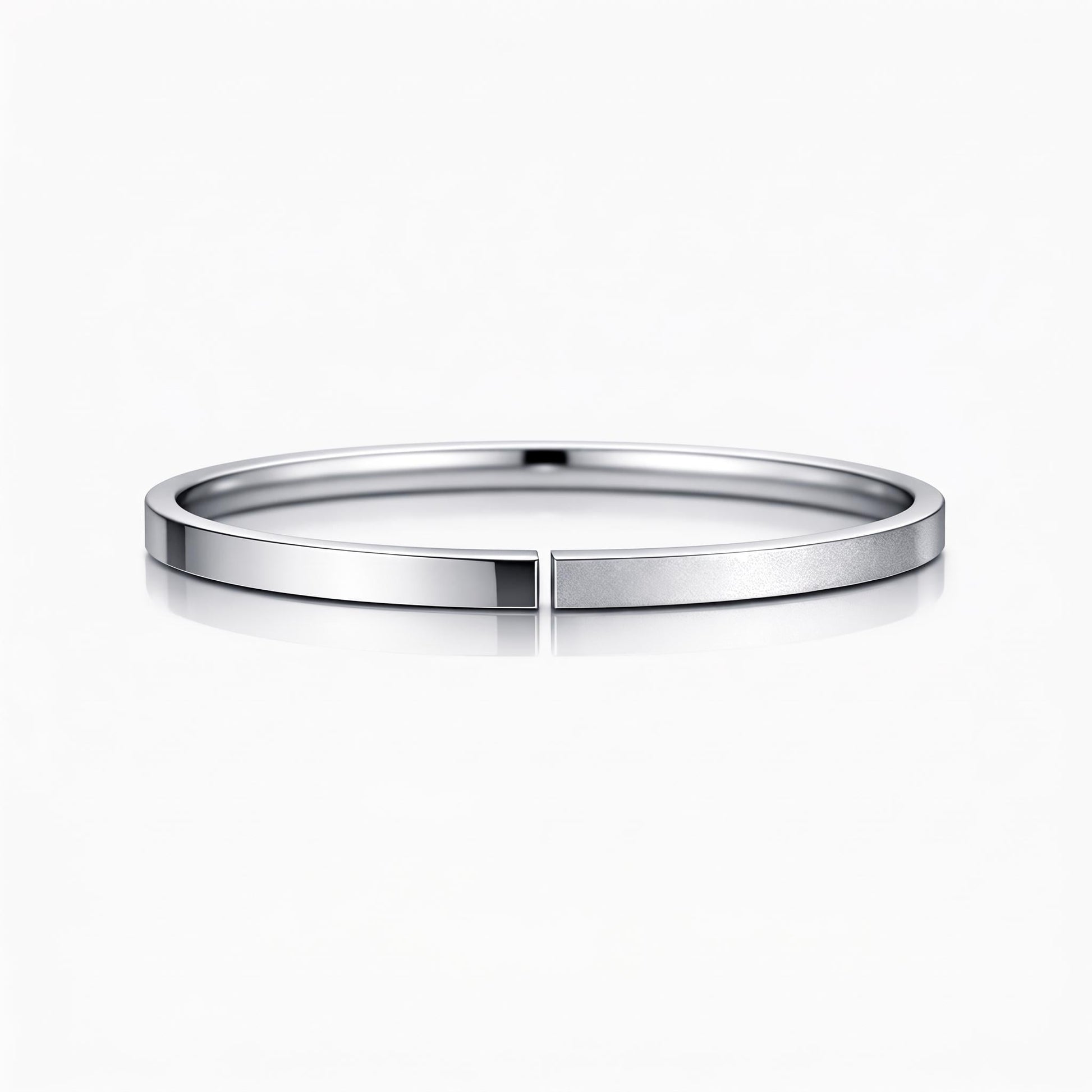 PT950 platinum dual finish wedding band 2mm front view