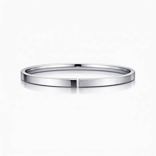 PT950 platinum dual finish wedding band 2mm front view