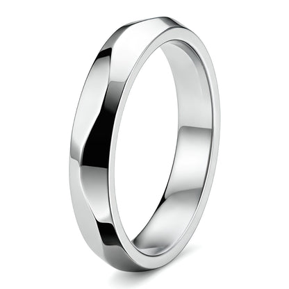 PT950 platinum faceted statement ring 5mm angled view