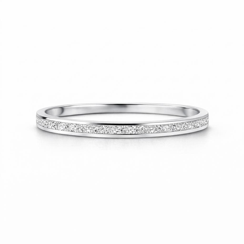 PT950 platinum textured wedding band 3mm front view