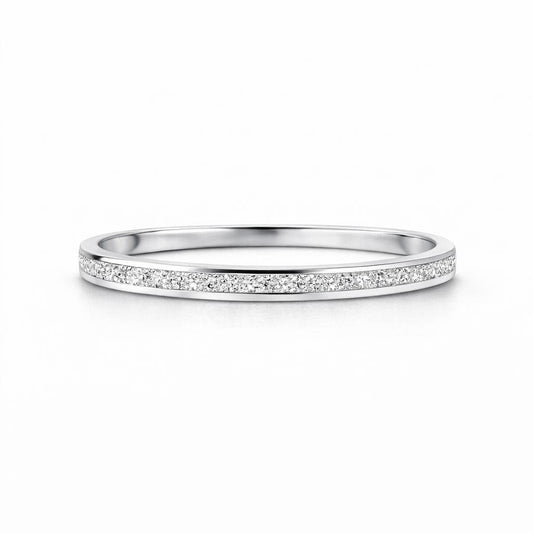 PT950 platinum textured wedding band 3mm front view
