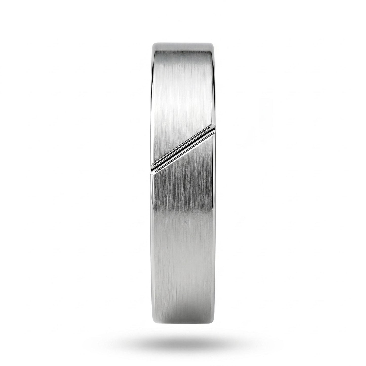 PT950 platinum slim brushed wedding band 3mm side profile