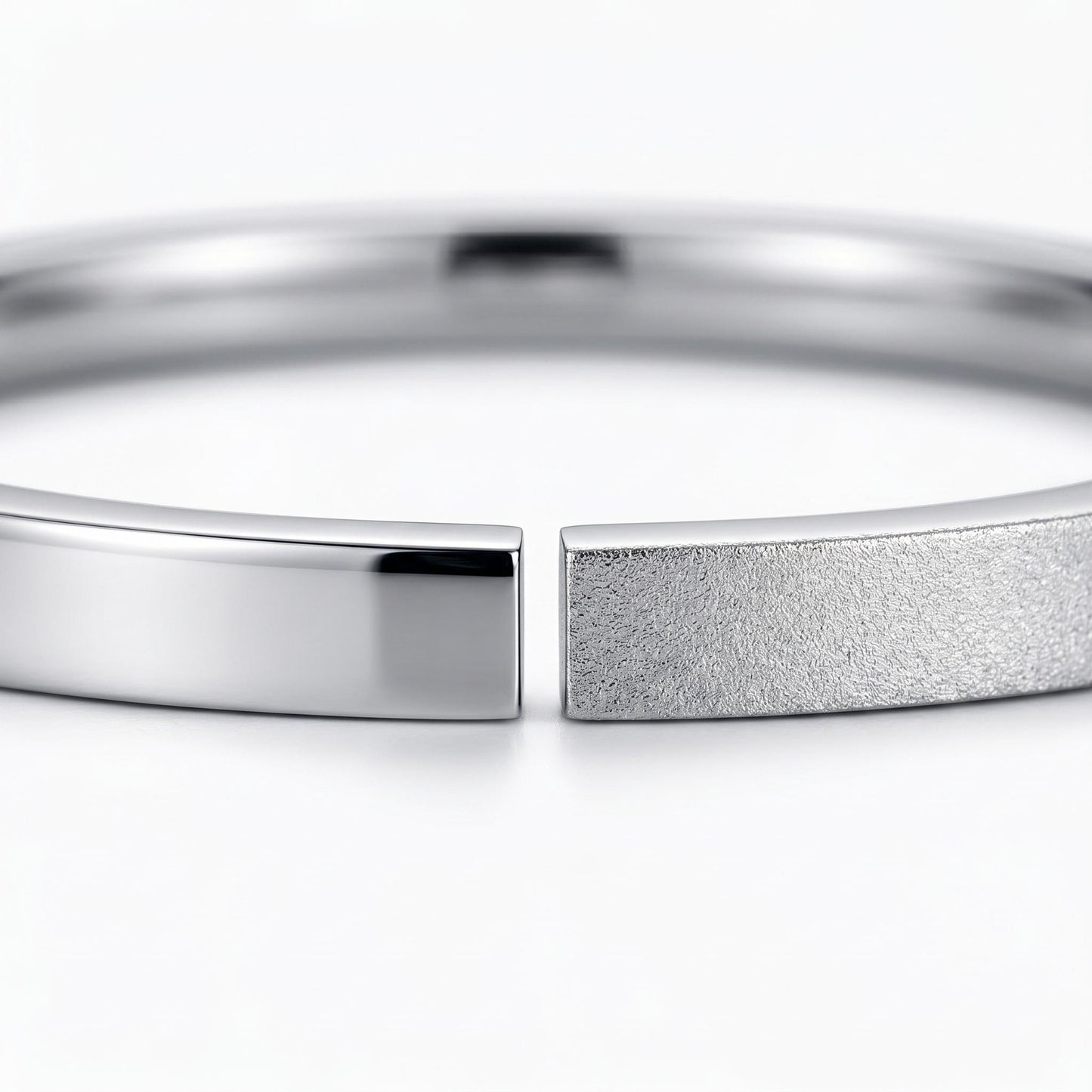 PT950 platinum dual finish wedding band 2mm angled view