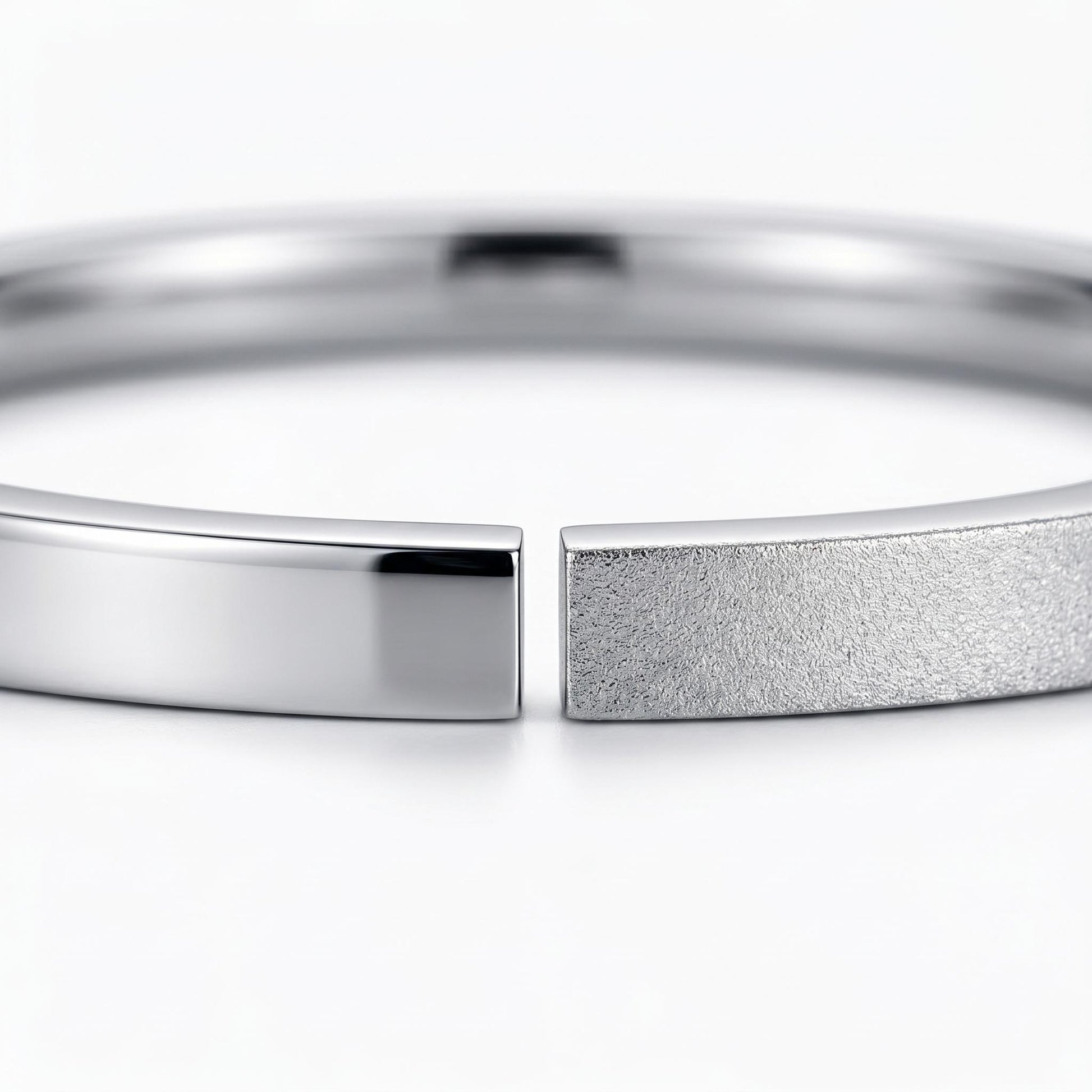 PT950 platinum dual finish wedding band 2mm angled view