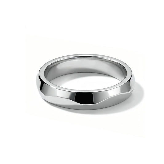 PT950 platinum faceted statement ring 5mm front view