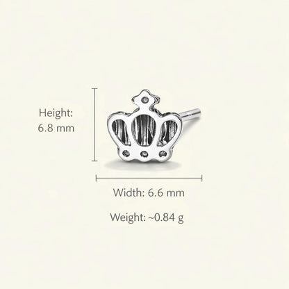 PT950 crown stud earring size and weight guide