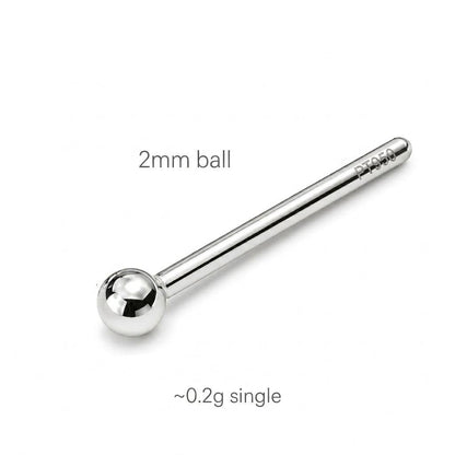 PT950 platinum 2mm micro ball stud weight guide
