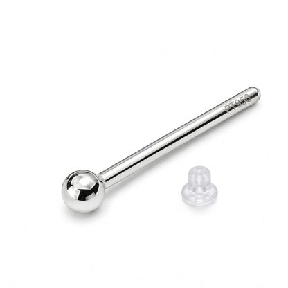 PT950 platinum 2mm ball stud with silicone stopper
