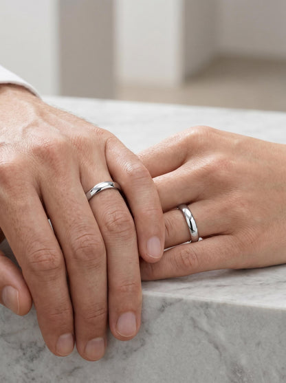 PT950 platinum court wedding band in 3mm or 4mm angled view