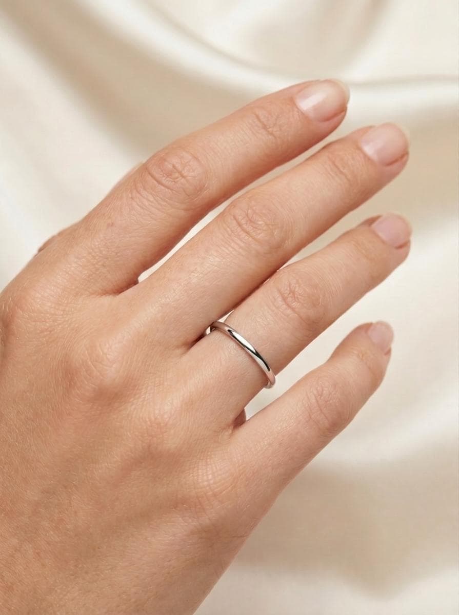 PT950 platinum thin wedding band in 1.5mm 2mm or 2.5mm additional detail view