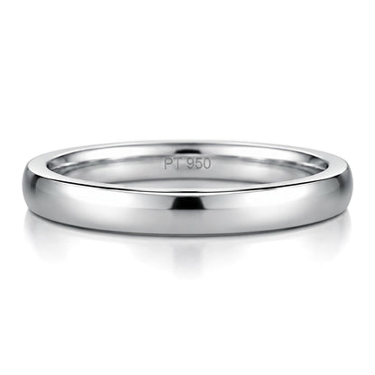 PT950 platinum court wedding band in 3mm or 4mm front view