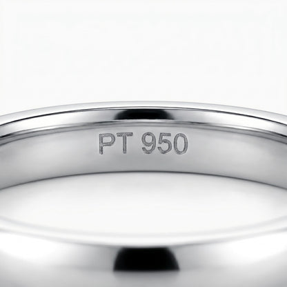 PT950 platinum court wedding band in 3mm or 4mm setting and finish detail