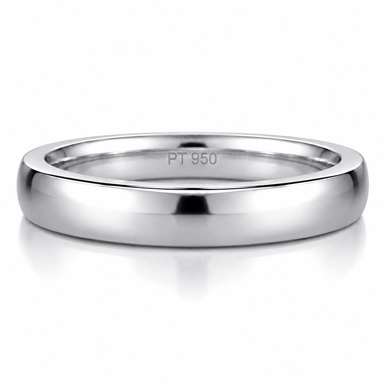 PT950 platinum court wedding band 5mm front view