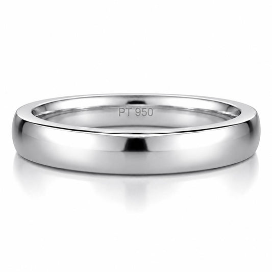 PT950 platinum court wedding band 5mm front view