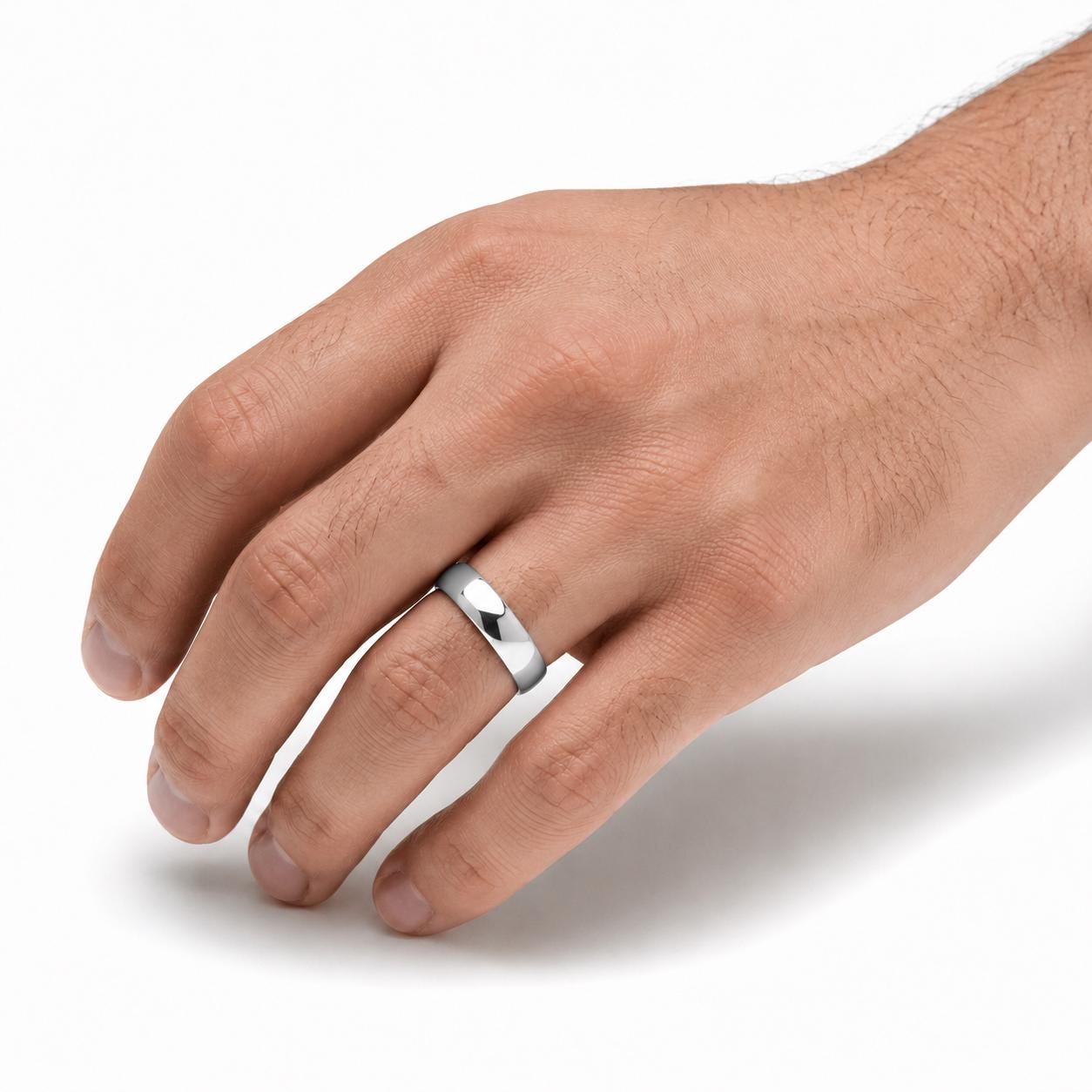 PT950 platinum court wedding band 5mm side profile
