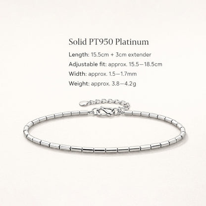 PT950 barrel-link bracelet size and weight guide