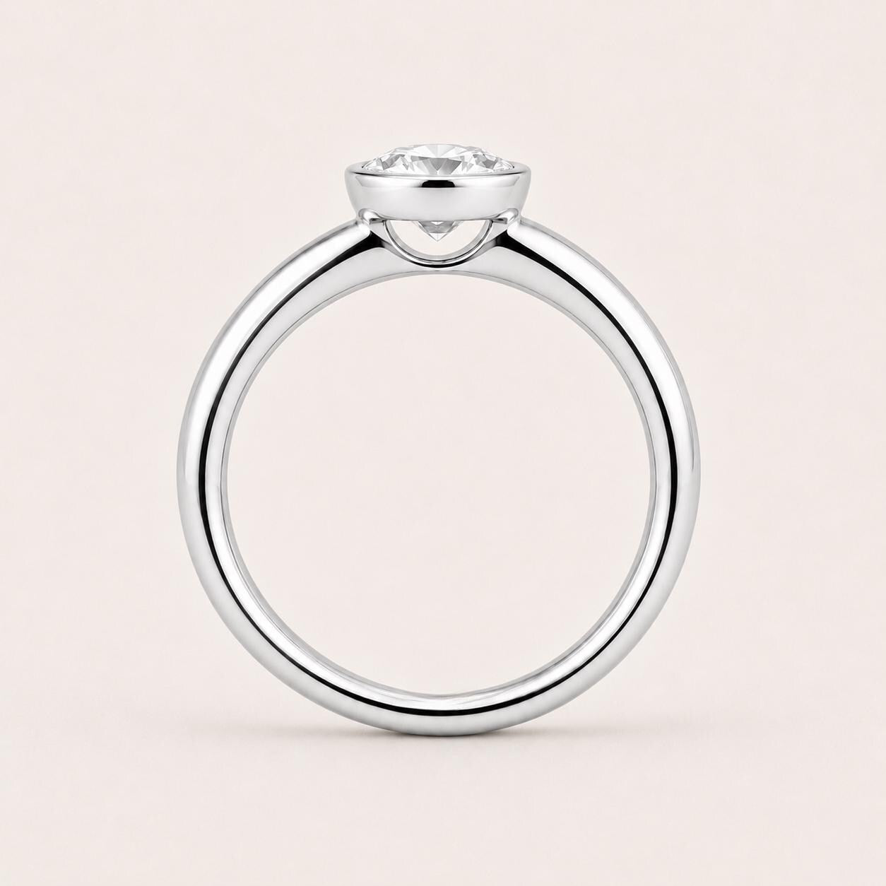 PT950 platinum bezel lab diamond ring 0.50ct additional detail view