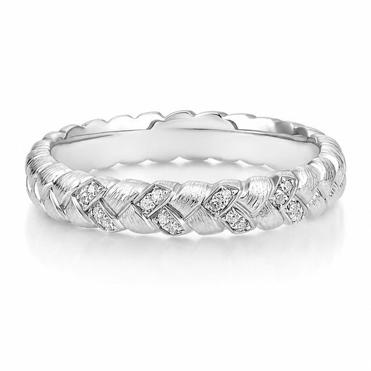 PT950 platinum natural diamond textured band 0.65ct front view