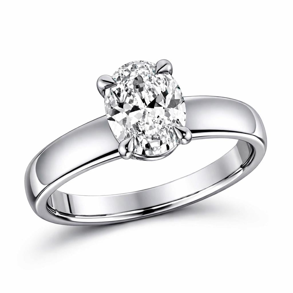 PT950 platinum 4mm solitaire ring side profile