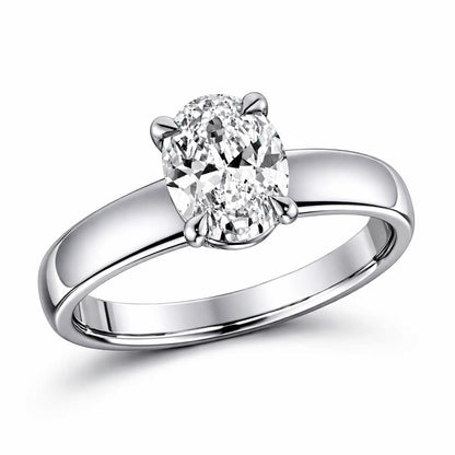 PT950 platinum 4mm solitaire ring side profile