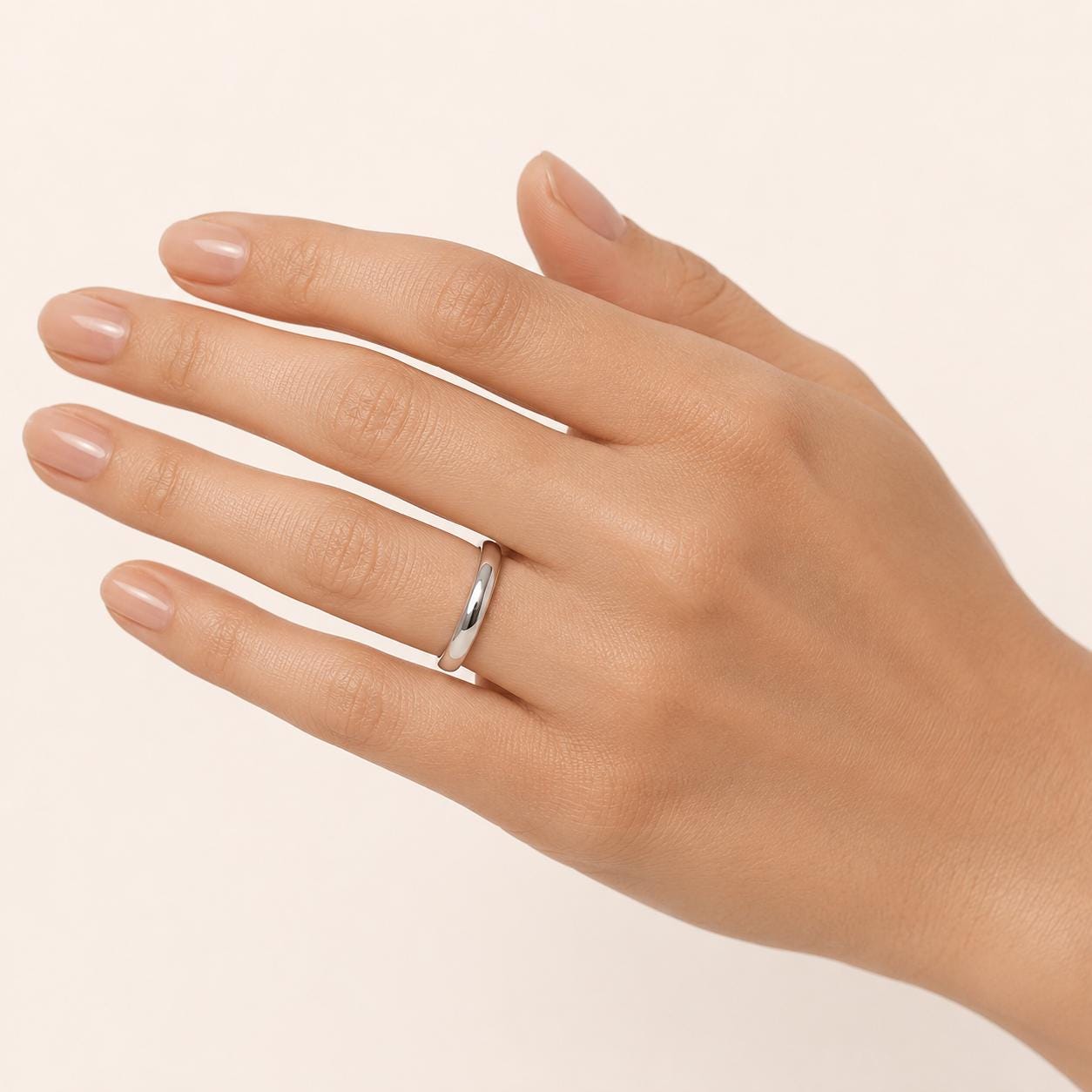 PT950 platinum thin wedding band in 1.5mm 2mm or 2.5mm close-up detail