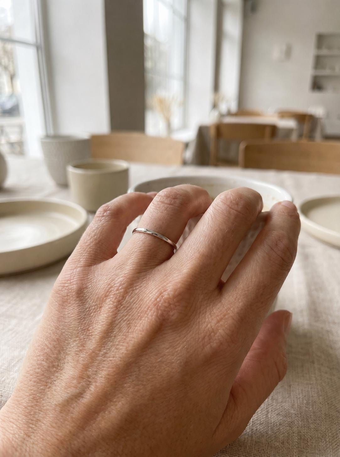 PT950 platinum thin wedding band in 1.5mm 2mm or 2.5mm material and design detail