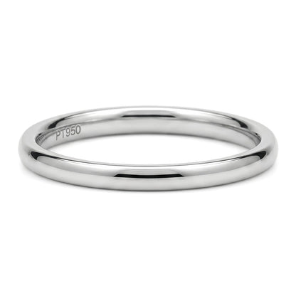 PT950 platinum thin wedding band in 1.5mm 2mm or 2.5mm front view