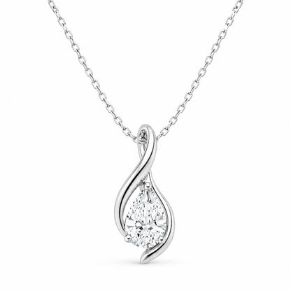 Pear lab-grown diamond twist necklace in solid PT950 platinum