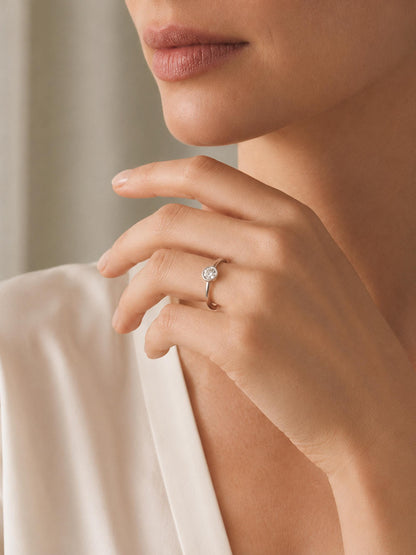 PT950 platinum bezel lab diamond ring 0.50ct side profile